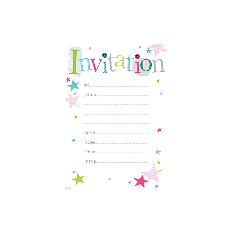 Party Invitations |Pack of 20 Sheets with Envelopes|