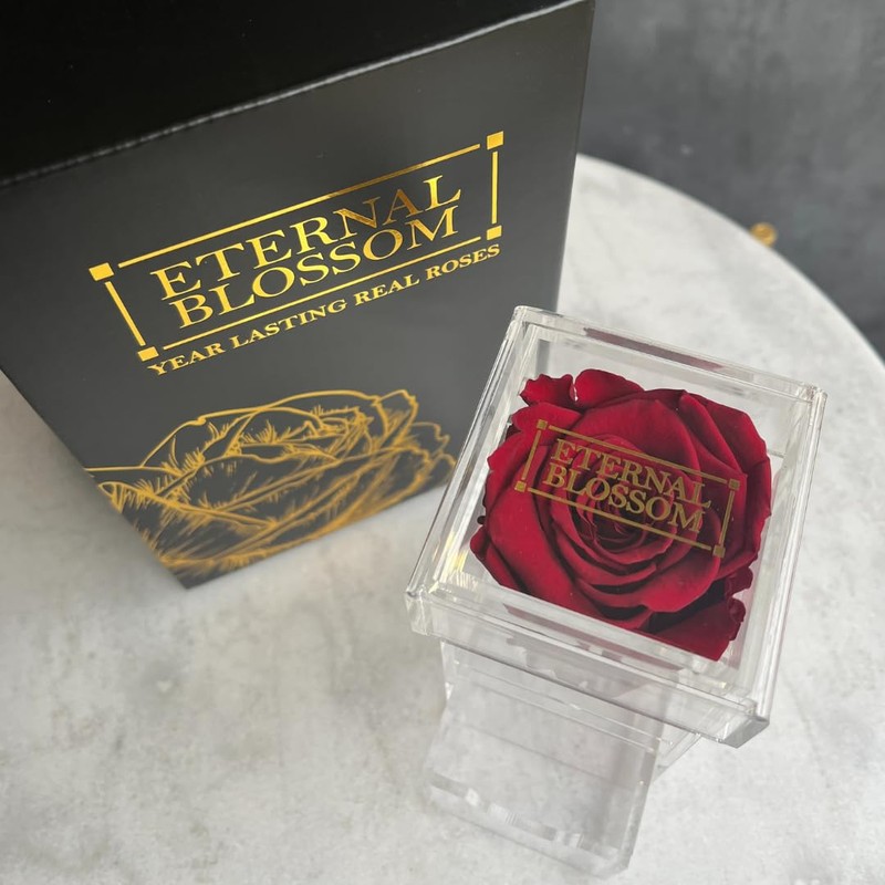 Eternal Blossom Preserved Real Infinity Rose Makeup Box | Lasts