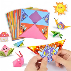 Children's Origami Set,Suitable for 6-12 Year olds,Comes with an Origami Instruction Manual and 108 Sheets of 54 Different Pattern Origami Art Items.It is Suitable as a Gift for Children.