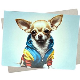 Whitman and Daughter Chihuahua Birthday Card (1 Premium Card, 5X7 Inch) dog outfit card blank for every occasion like chihuahua thank you cards - 746