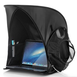 Portable Laptop Sun Shade Foldable Tent for Working Outside Travel Sun Shield for 13-16 inch Privacy Hood Heat & UV Reflective Waterproof Fabric