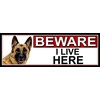 SHAWPRINT German Shepherd BEWARE I LIVE HERE METAL GATE SIGN