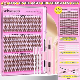 wiwoseo Brown Lash Clusters Manga Eyelash Clusters Brown Lashes Clusters Natural Cluster Eyelash Extensions Cluster Lashes Fairy Lash Clusters Manga Individual Lashes for Beginners (10-14MM)