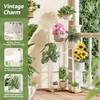 NQW 6 Tier Wood Metal Tall White Indoor Plant Stand