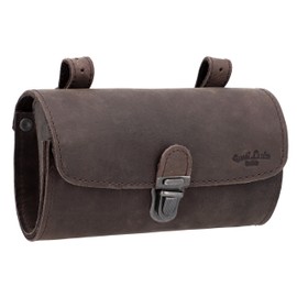 Gusti Leather Saddle Bag - Wolfgang L - Small Leather Bicycle Bag for Saddle, Handlebar or Pannier Rack - Practical Retro Bicycle Bag