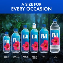 FIJI Natural Artesian Water 330 mL / 11.15 Fl Ounce Bottle (Pack of 6) - 100% Recycled Plastic