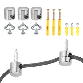 PATIKIL Metal Swag Hooks, 3 Pack Aluminum Modern Ceiling Hook for Pendant Lights Hanging Lamp Cable DIY Chandelier Fixture Hardware, Chrome