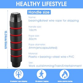 16 Pieces Jump Ropes for Fitness with Ball Bearings Speed Jumping Rope Adjustable Skipping Rope with Foam Handles Exercise Jump Rope for Men Women Car