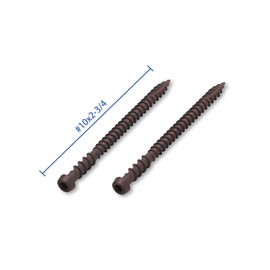 Coated Composite Deck Screws #10 x 2-3/4, Self Tapping Wood Screws and Deck Screws with Torx T20 Star Drive, Type 17 Point, Flat Head, 1 Free Bit Included (Woodland Brown, 350), by YYL Fastener