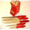 Kittamor 6 Knife Set with Red Wooden Block