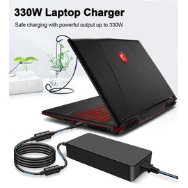 330W AC Charger for MSI Raider GE66 GE68HX GE67HX GE76 GE78HX GE77HX, Vector GP78HX GP76HX GP77 GP68HX GP66HX, Titan GT77 A20-330P1A ADP-330CB B Power Adapter