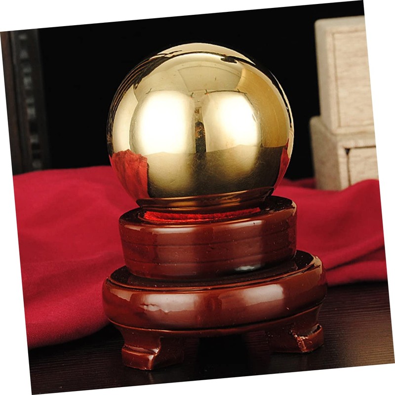 Mobestech 2pcs Brass Exercise Balls Smooth Metal Sphere Palm Exercise