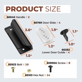 Xinafan Door Tune Up Kit Compatible with Arrow Shed Storage DK100-A, Slider Door Handle Replacement for Shed Sliding Doors Hardware Kit for Arrow Outdoor Handle, Black Handle