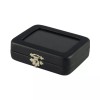 Novel Box Black Leatherette Glass Top Jewelry Case with BK/WH
