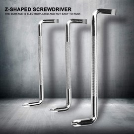 3 Piece Offset Screwdriver Set, Right Angle Screwdriver, Magnetic Right Angle Phillips Screwdriver, Flat Z Shape Head, Chrome Vanadium Steel