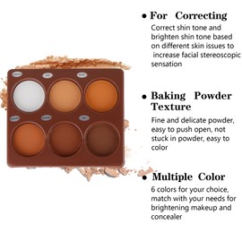 Katiluxiya 6 Colors Contour Palette, Makeup Contour Palette Powder Light to Dark, Make Up Palette Contour Kit, Highly Pigmented Matte Colors For Contouring And Highlighting (6 Colors)