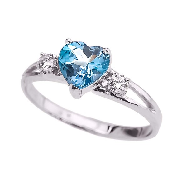 CZ Engagement Rings Precious Sterling Silver Cubic Zirconia Personalized Birthstone