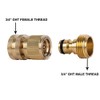 HQMPC Solid Brass Garden Hose Quick Connectors - 4 Sets