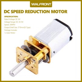 DC6V 30RPM Speed Reduction Gear Motor D Type N20 Motor with Metal Case 3MM Shaft Diameter × 10MM Shaft Length for DIY Electric Toys Small Cars Robots Model