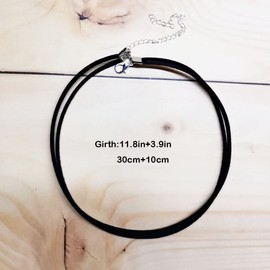 Prosy Choker Necklace Silver Black Velvet Statement 2 Layered Collar Necklaces for Women and Girls