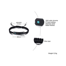 PJ JEWELLERY Blood THINNER Adjustable Braided Rope Medical ID Bracelets Paracord Weaving Medical Alert Macrame ID Bracelets for Men Women