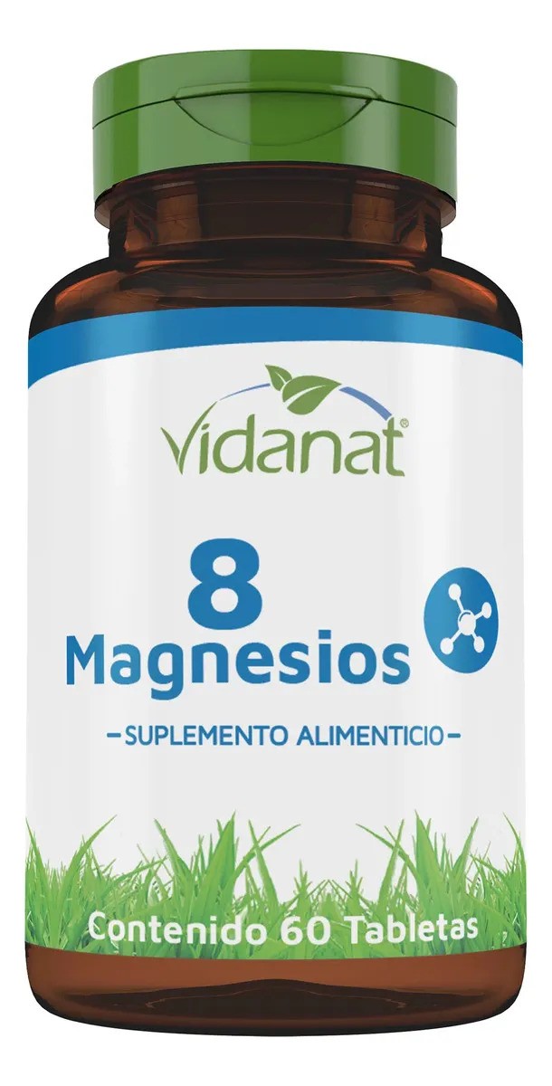 Vidanat 8 Magnesios 60 Tabletas Suplemento Alimenticio Sin Sabor