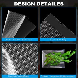 CANLENPK 10x15CM/4x6 Zoll Mini-Vakuumierbeutel Goffriert Kleine Vakuum Lebensmittel Aufbewahrungsbeutel, Lebensmittelbeutel Vakuumierbar, Sous Vide Lebensmittelsiegelbeutel (100 Stück)