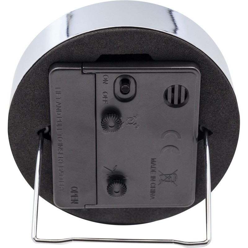 NexTime alarm clock, COMPANY ALARM very silent, black/metallic, ø 9
