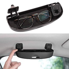 Thenice Glasses Holder Sunglasses Case Grab Hnadle Storage Box Compatible with Honda Civic Accord CR-V HR-V Acura Integra Insight, for Toyota Camry Corolla -Black
