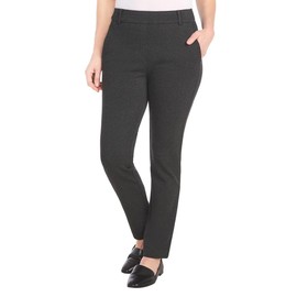 Dalia Ladies' Twill Ponte Pant with Pull-On (Dark Heather Charcoal,Small)