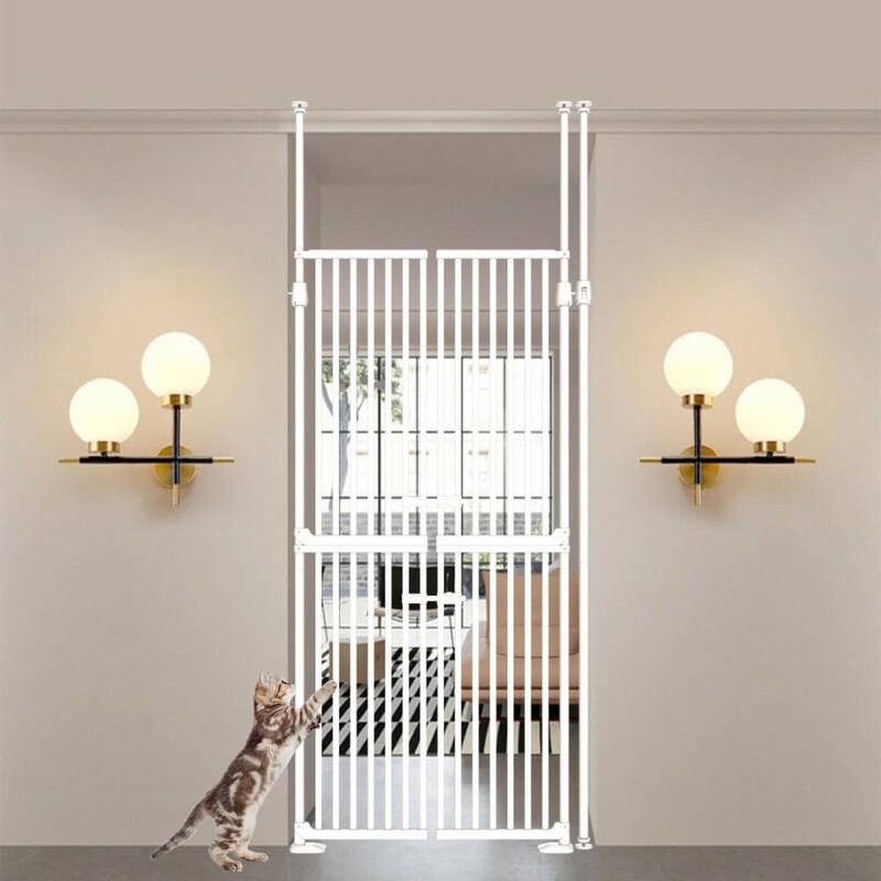71" Extra Tall Cat Gate,Jump Proof Durable Adjustable Width 33-37.8",