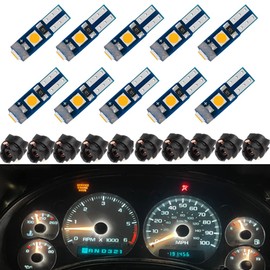 Paquete de 10 bombillas LED ámbar T5 2721 37 74 de cuña PC74 de repuesto para salpicadero, panel de instrumentos, luces LED