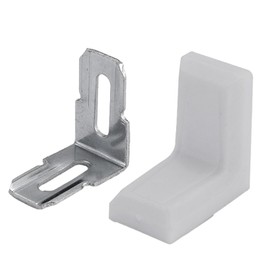 (TUISKU) Angle Brackets L-Shaped Plastic Cover Corner Brackets Right Angle Brackets Shelf Brackets Set of 20 (White)