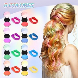 HomeChi Tinte de Pelo en Polvo 8 Colores, Tinte Pelo en Polvo Desechable Lavable para Niñas y Niños Cumpleaños Fiesta Navidad Halloween Cosplay