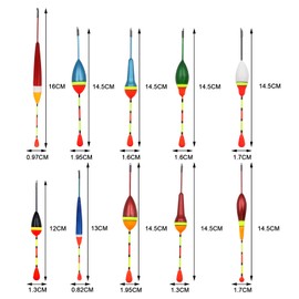 Fishing Floats Bobbers with Fishing Lead Float Fishing Trout 0.6 g - 4.5 g Fishing Floats Set for Coarse Fish Float and Trout Pack of 10