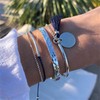 TseenYi Silver Bracelet Sets Boho Disc Tassel Pendant Bracelet Layered