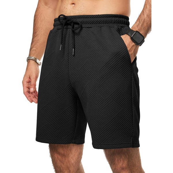 JMIERR Men's Texture Shorts with 3 Pockets 2025 Summer Casual