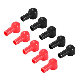 uxcell Battery Terminal Insulating Rubber Protector Covers for 25mm Terminal 14mm Cable Red Black 5 Pairs