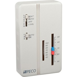 Peco SP155-011 Commercial Thermostat Dual Setpoint, White