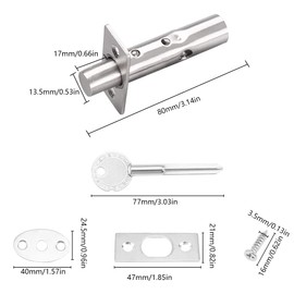 DXLing 2 Sets Door Security Rack Bolt Stainless Steel Door Bolts with 2 Star Keys Mortice Door Lock Bolt Oval Thumb Turn Anti-Theft Door Lock Bolt Protection with Matching Screws for Doors Windows