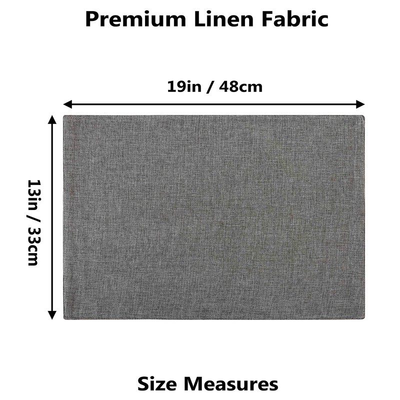 Home Brilliant Grey Table Mats 6 Pcs, Rectangle Large Placemats