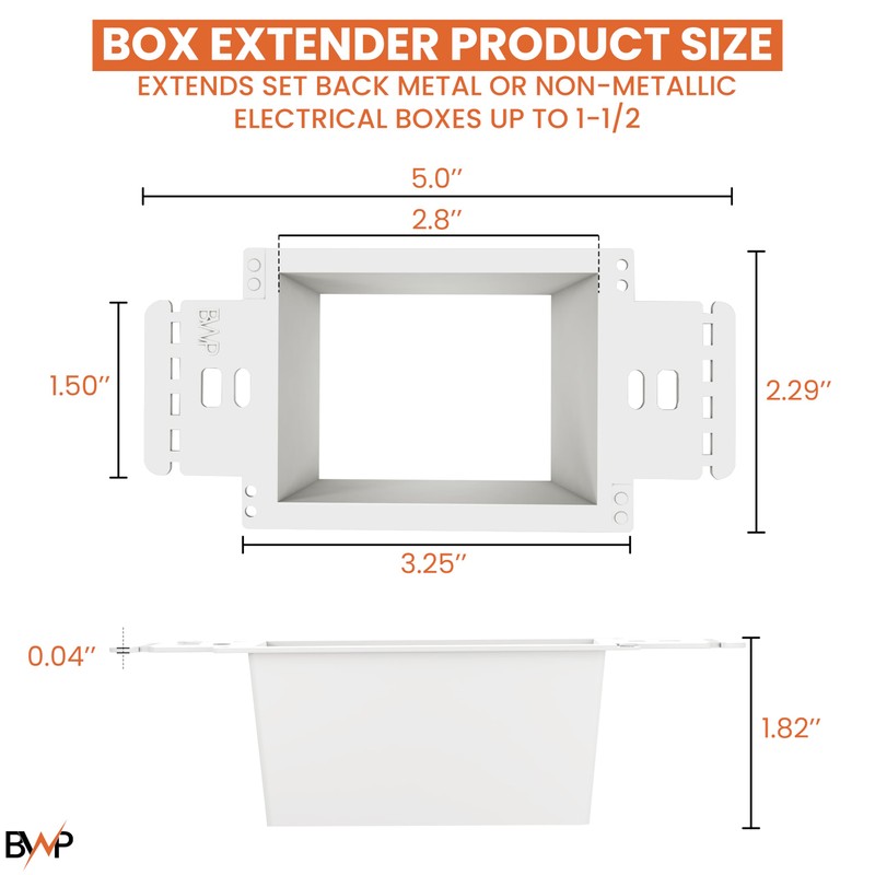 BWP 10 Pack Electrical Outlet Box Extender 1 Gang -