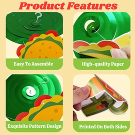 Muswarm 24Pcs Cinco de Mayo Party Decorations Set, Mexico Fiesta Hanging Swirl Supplies Decor Accessories for Mexican Theme Birthday