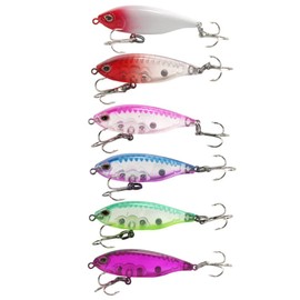 Mipcase 6pcs Imitation Fishing Lure Realistic Floating Baits Built Sound for Freshwater Fishing Material Designs for Easy Catching