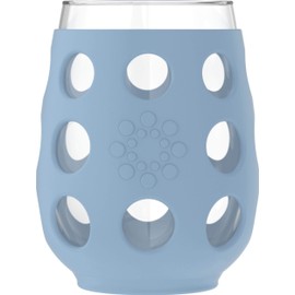 Lifefactory Wine Glass Set with Protective Silicone Sleeve, 2 Count (Pack of 1), Periwinkle