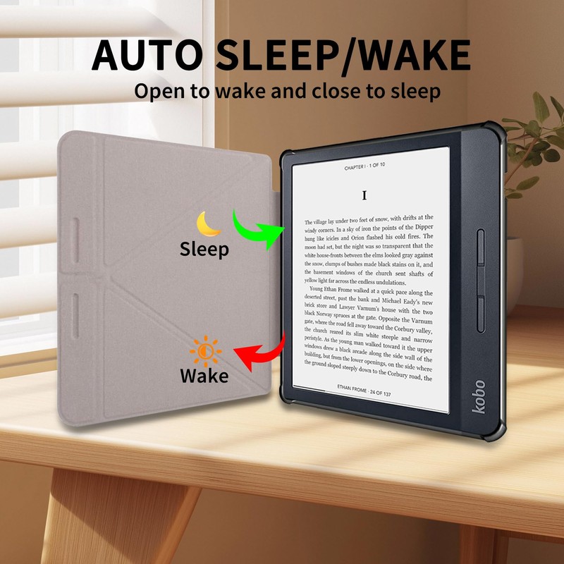 Fit for Kobo Libra H2O Case e-Reader, Lightweight Premium PU