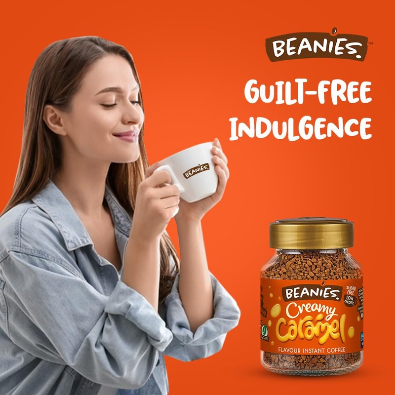Beanies Creamy Caramel Flavoured Instant Coffee, 400g (50g x 8