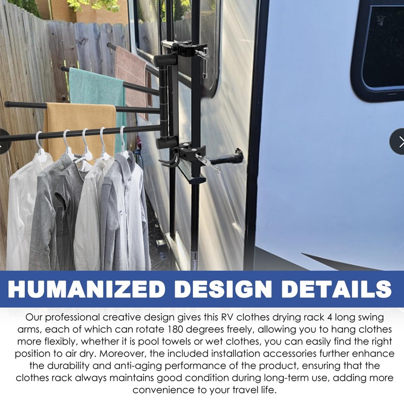 AshKiz RV Clothes Drying Rack, RV Ladder Clothes Drying Rack,