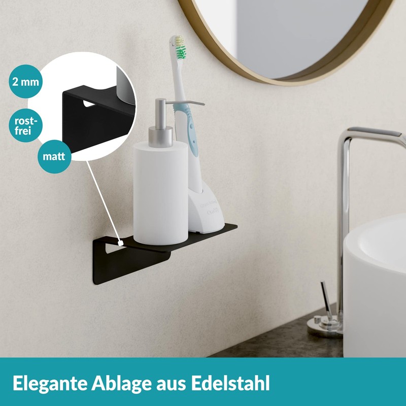 White Stone Bathroom Shelf
