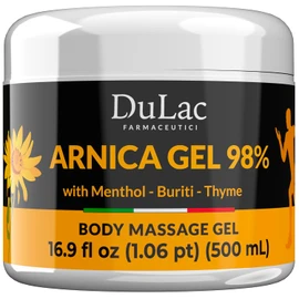 Dulac Arnica Body Massage Gel – Water-Based Cosmetic Massage Gel with Arnica Montana, Fast-Absorbing Lightweight Texture, Non-Greasy Feel, Dermatologically Tested, 16.9 fl oz